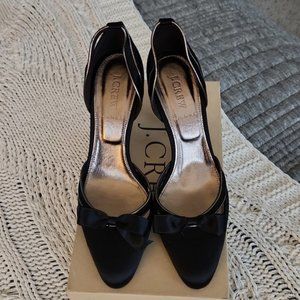 J. Crew | Tilley Satin D'orsay Heels, Size 8.5, Black